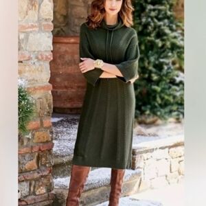 Soft Surroundings Green Knit Dress